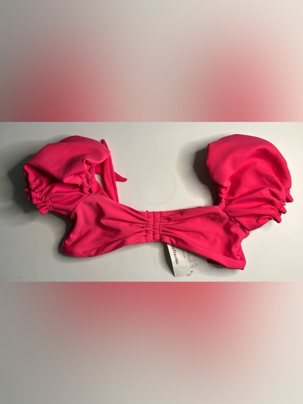 NWOT Agua Bendita Women's Hot Pink Ruffled Swim Top
